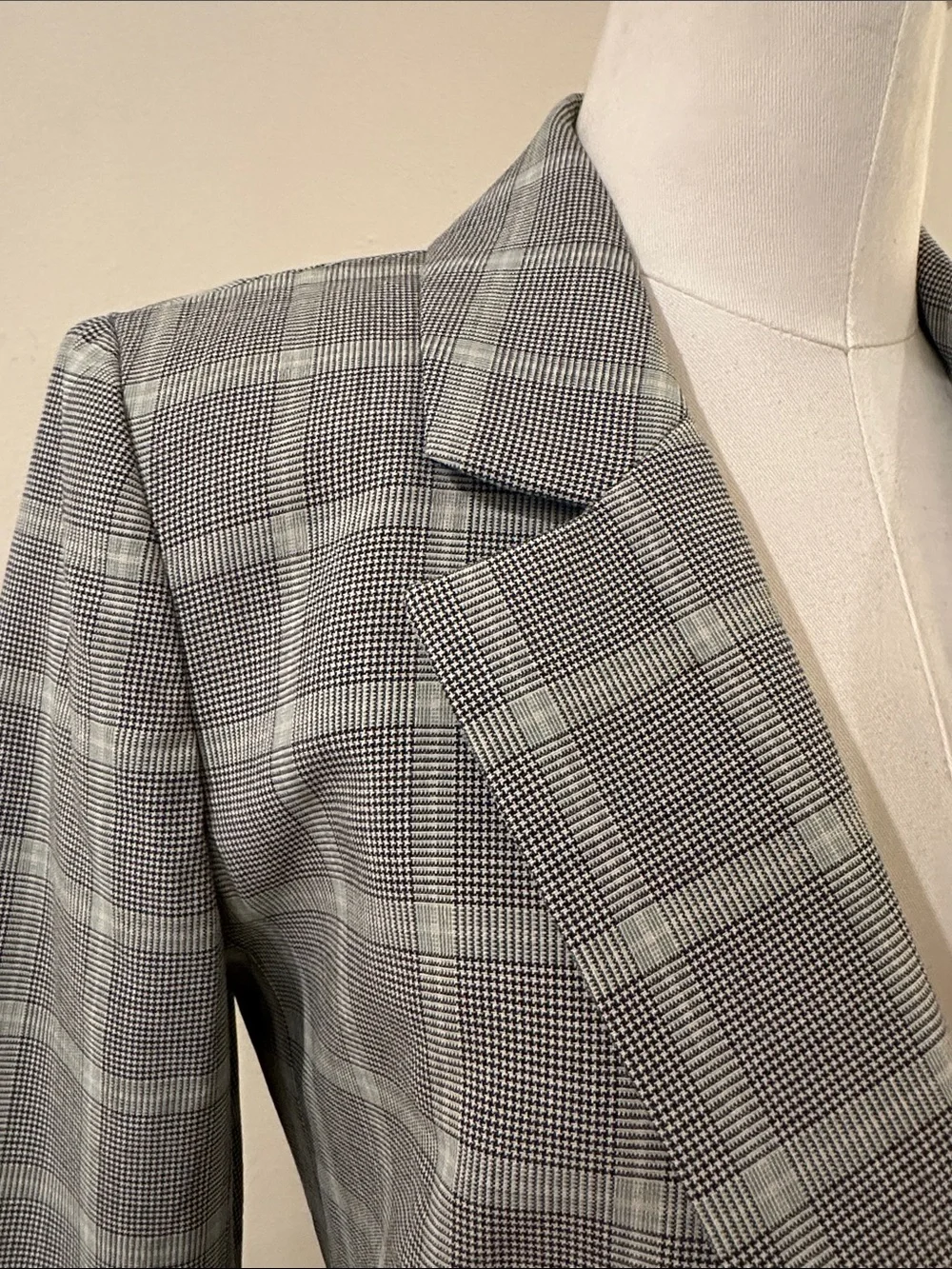 J. Crew Gray Plaid Double-Button Blazer